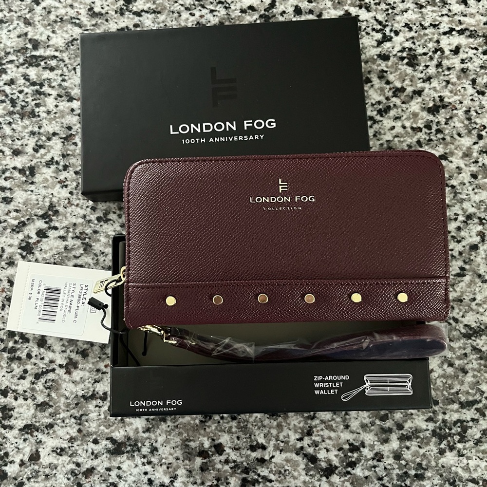London Fog Plum Wristlet Wallet